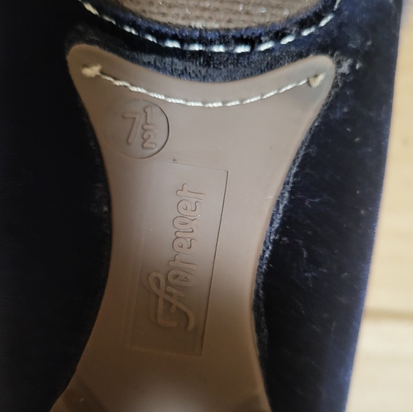 Forever Faux Suede/Faux Fur Blue Slip-On Loafer Women Size 7.5 - Picture 11 of 12